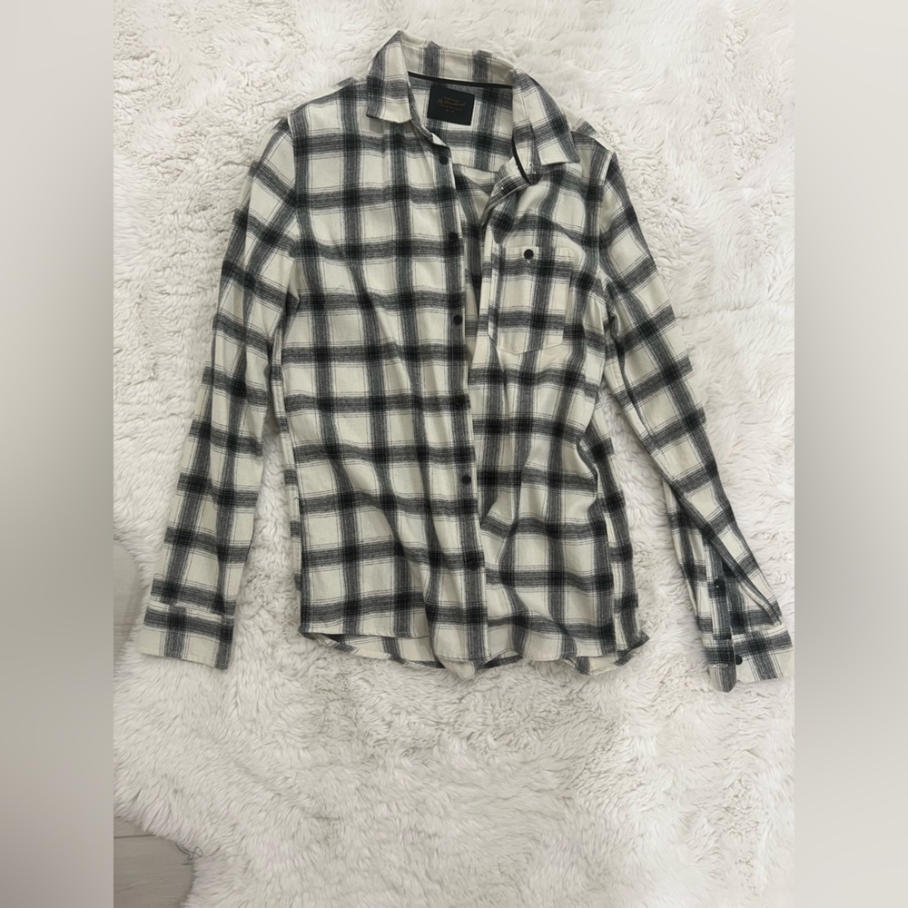 Cotton On Vintage Remastered Black and White Plaid Shirt